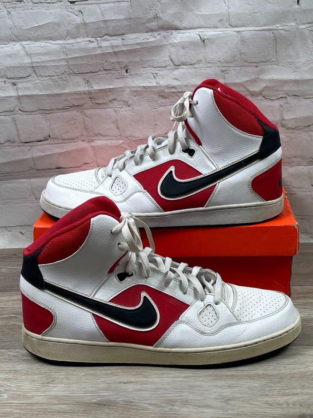 Nike Mens Son Of Force White, Black & Red Basketball Shoes Sneakers Size 15